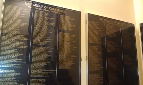 NBC Clients' Name List Board - NBC Secretarial Office at Damansara Utama, Petaling Jaya, Selangor.